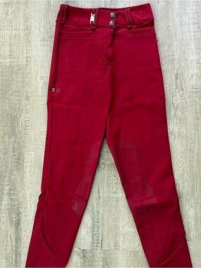 For Horses Equestrian Riding Breeches in Ruby | Like New - Worn Twice